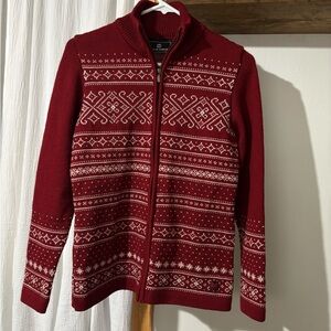 Dale of Norway Burgundy and White Knit Sweater